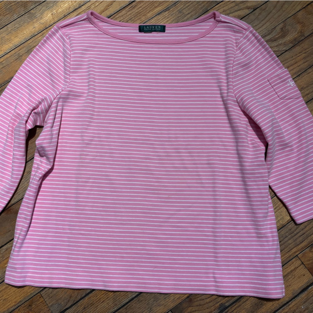 Ralph Lauren Pink and White Striped Shirt